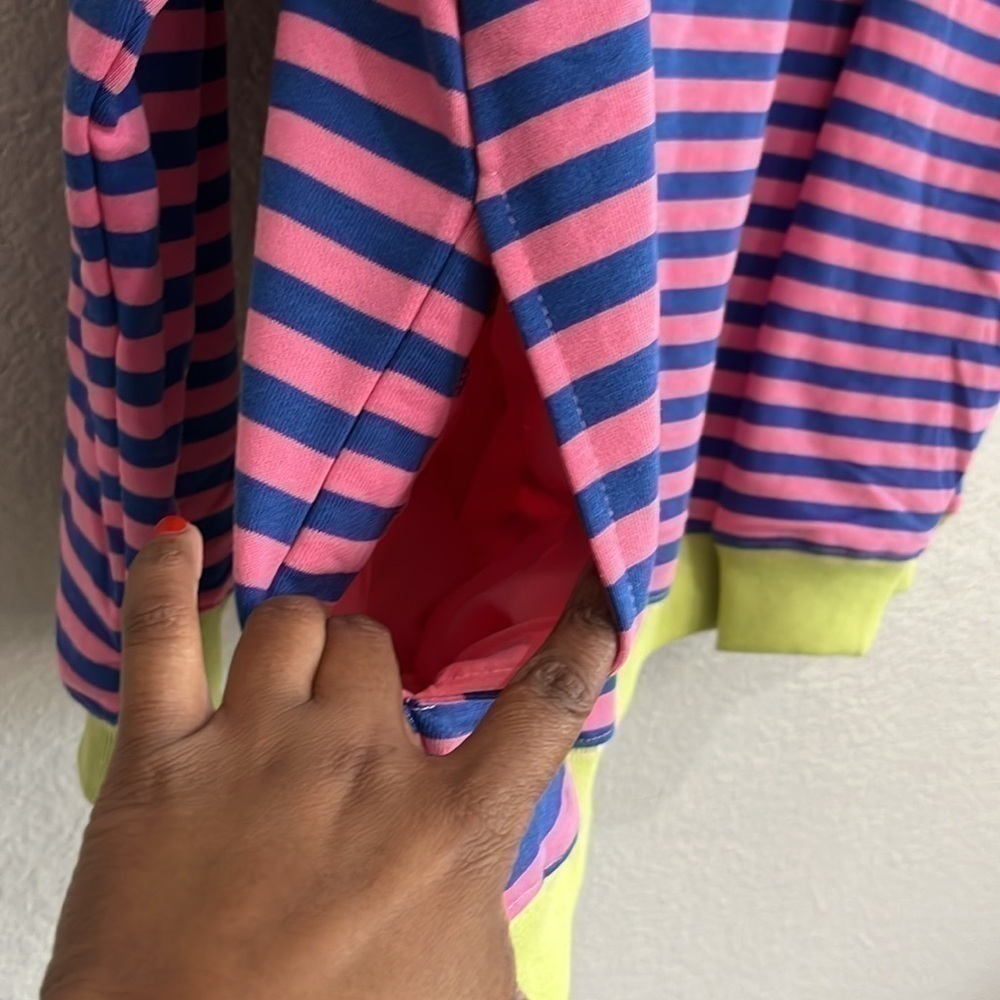 Women's long sleeve striped Crewnecks Oversized Sz XL Blue Pink Green - Picture 4 of 8
